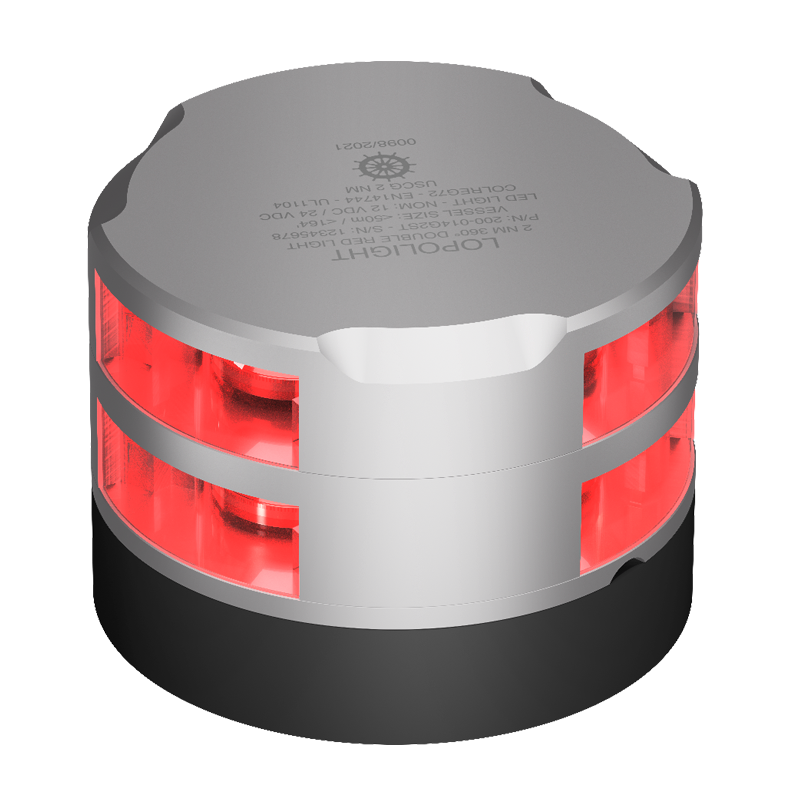 2nm 360° Red, Double, silver anodized